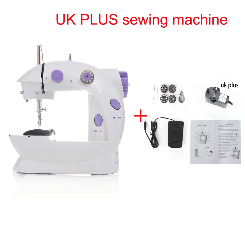 INNE Sewing Machine Mini Portable Household Night Light Foot Pedal Straight Line Hand Table Two Thread Kit Electric