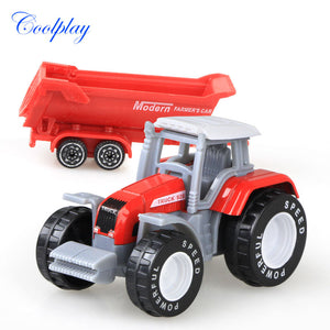 Véhicules agricoles moulés sous pression Mini voiture modèle ingénierie voiture modèle tracteur ingénierie voiture tracteur jouets modèle pour enfants cadeau de noël