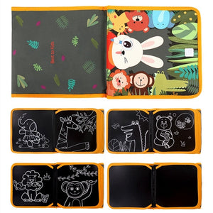 Tumama Drawing Board Book Animal Coloring Book DIY Blackboard Painting with Felt-tip Pens Kids Toys Birthday Gift libro pizarra