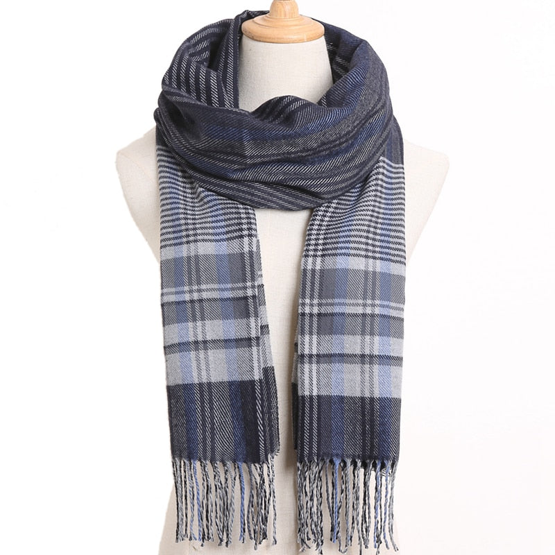 [VIANOSI] 2020 Plaid Winter Scarf Women Warm Foulard Solid Scarves Fashion Casual Scarfs Cashmere Bufandas Hombre
