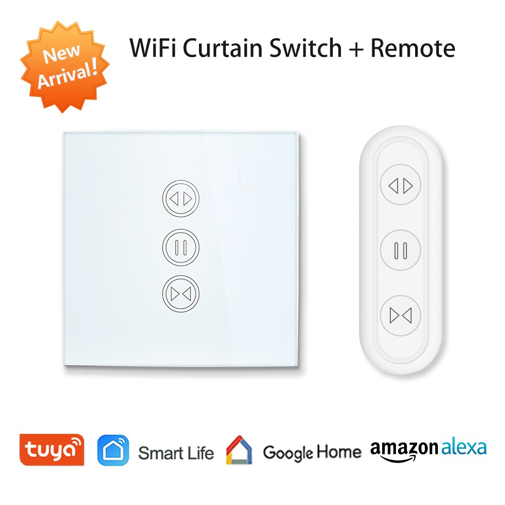 LoraTap - Interrupteur tactile rideaux et volet roulant électrique avec télécommande - Alexa et Google Home
