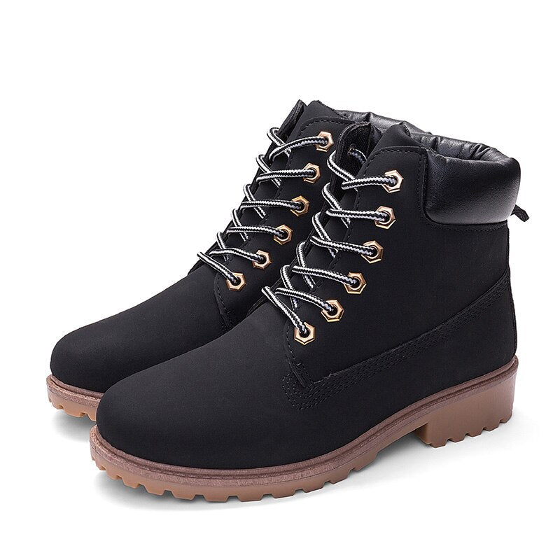 Winter Shoes Women Flat Heel Boots