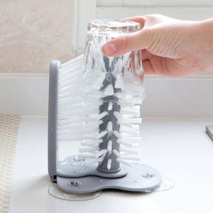 360 Degree Glass Cleaner Bottles Brush Sink Stand Drink Water Cup Scrubber Mug Wine Suction Kitchen Bottle Cup Cleaning Brush