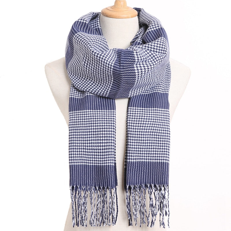 [VIANOSI] 2020 Plaid Winter Scarf Women Warm Foulard Solid Scarves Fashion Casual Scarfs Cashmere Bufandas Hombre