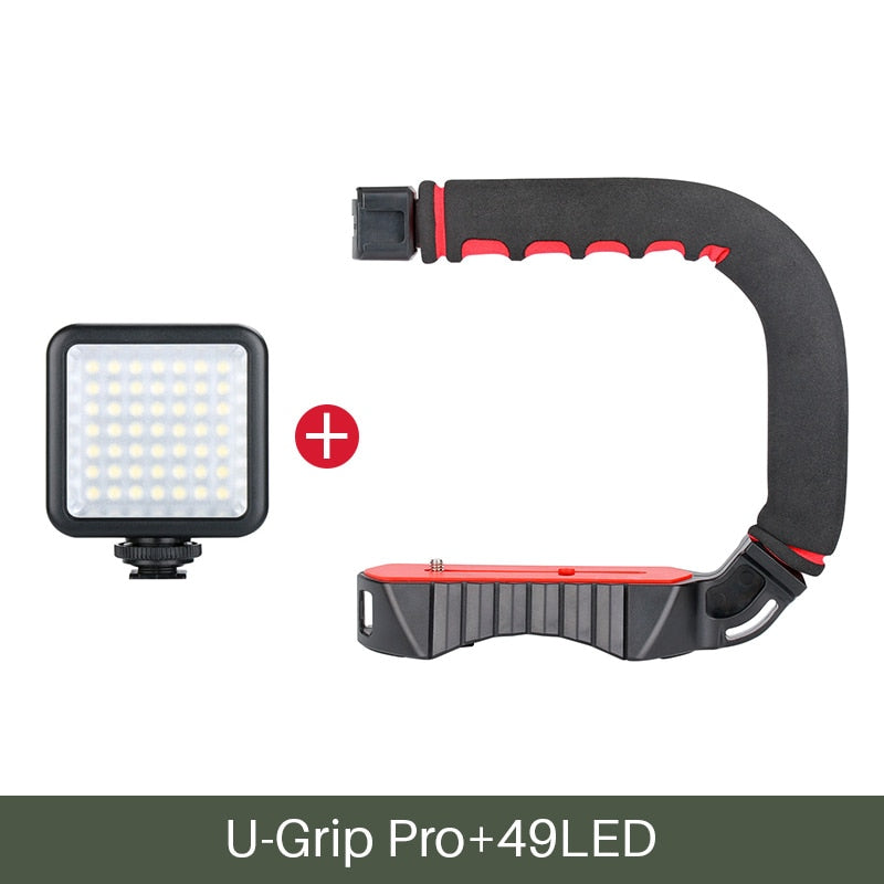 Ulanzi u-grip Pro Triple montage sur chaussure stabilisateur vidéo poignée vidéo poignée caméra téléphone Kit de montage vidéo pour Nikon Canon iPhone X 8 7