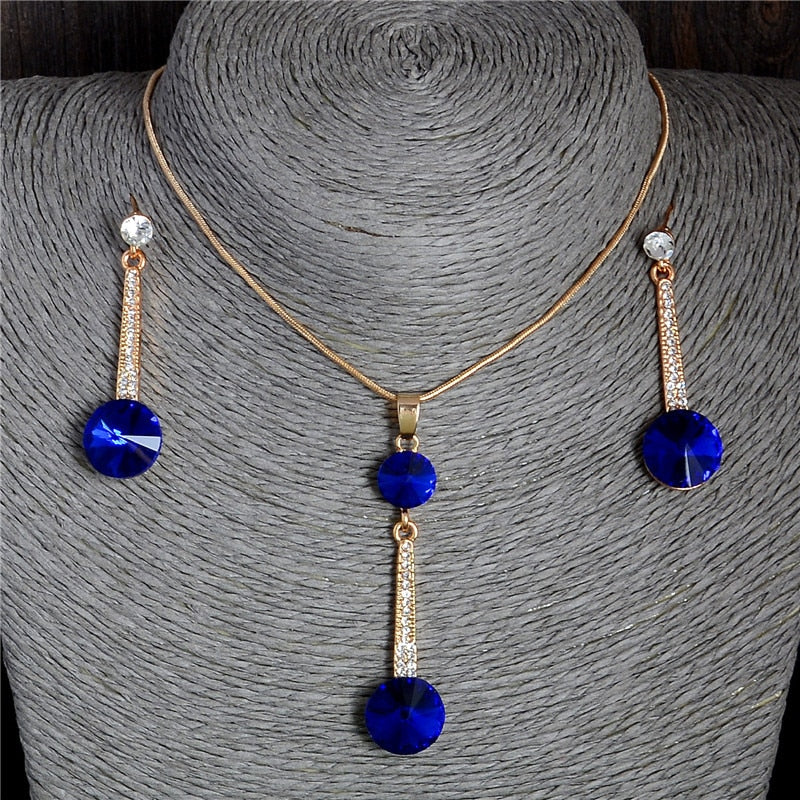 Gold Color Pendants & Necklace Stud Earrings
