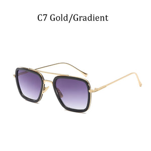 NEW luxury Avengers Tony Stark Style for women Sunglasses Men Square Brand Design Sun Glasses Oculos Retro male iron Man