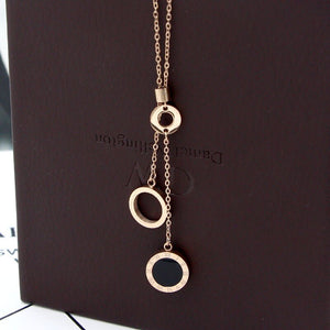 Lady Jewelry Love Round Circles Shell Long Necklaces For Women Fashion Jewelry Roman Numerals Pendant Necklace Tassel Collar K32