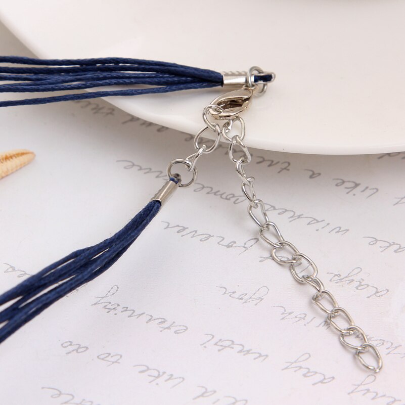 Fashion Brand Jewelry Sets Blue Rope Chain Round Beads Pendant Necklace Drop Earring High Quality Free Shipping Wedding Jewelry
