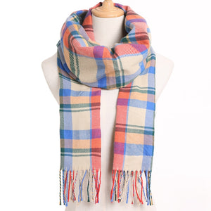 [VIANOSI] 2020 Plaid Winter Scarf Women Warm Foulard Solid Scarves Fashion Casual Scarfs Cashmere Bufandas Hombre