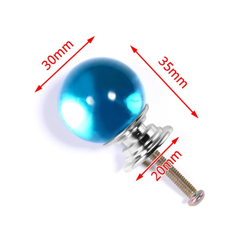 NAIERDI 30mm Crystal Ball Furniture Knob Kitchen Cupboard Door Pulls Drawer Knobs Cabinet Handles Wardrobe Door Handles Hardware