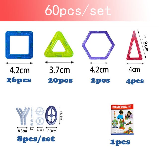 30-180pcs/Set Mini Magnet Building Construction Designer DIY Educational Blocks Games Blocks Magnetic Toys For kids