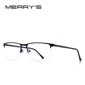 MERRYS DESIGN Men Titanium Glasses Frame Ultralight Square Eye Myopia Prescription Eyeglasses Male Half Optical Frame S2014