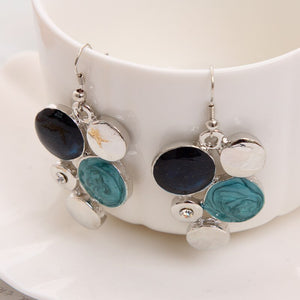 Fashion Brand Jewelry Sets Blue Rope Chain Round Beads Pendant Necklace Drop Earring High Quality Free Shipping Wedding Jewelry