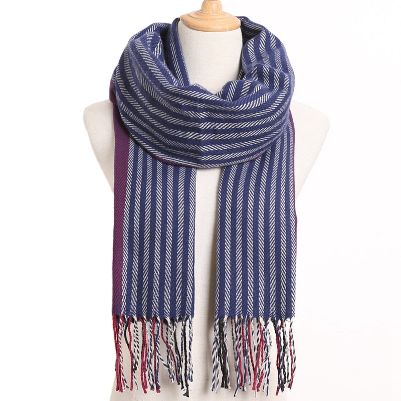 [VIANOSI] 2020 Plaid Winter Scarf Women Warm Foulard Solid Scarves Fashion Casual Scarfs Cashmere Bufandas Hombre