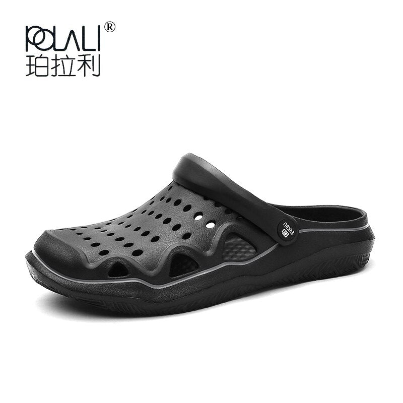 POLALI 2020 New Arrival Men's Clogs Summer Shoes Men Slippers Breathable Non-slip Mules Male Garden Shoes Casual Beach Sandals