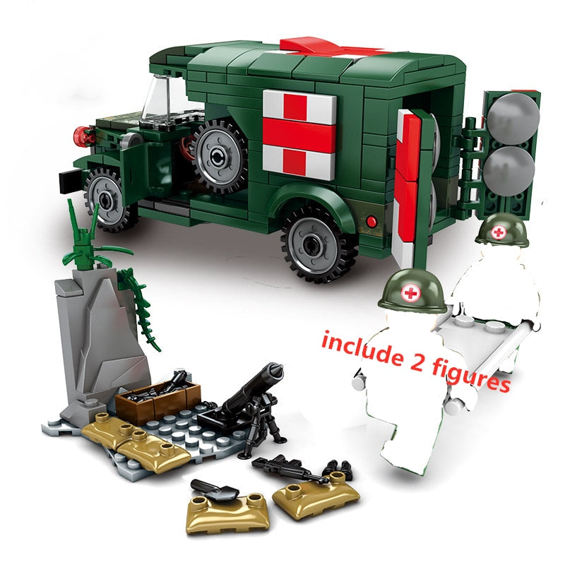 New Medical Ambulance Bricks City Fire Control Series Garbage Truck Building Blocks Model Compatible Educational Toys For Child