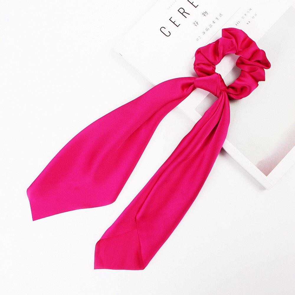 Floral Satin Scrunchies Women Elastic Hair Bands Ties Scarf Woman Scrunchy Hairbands Turban Head Wrap Hair Accessories Headwear