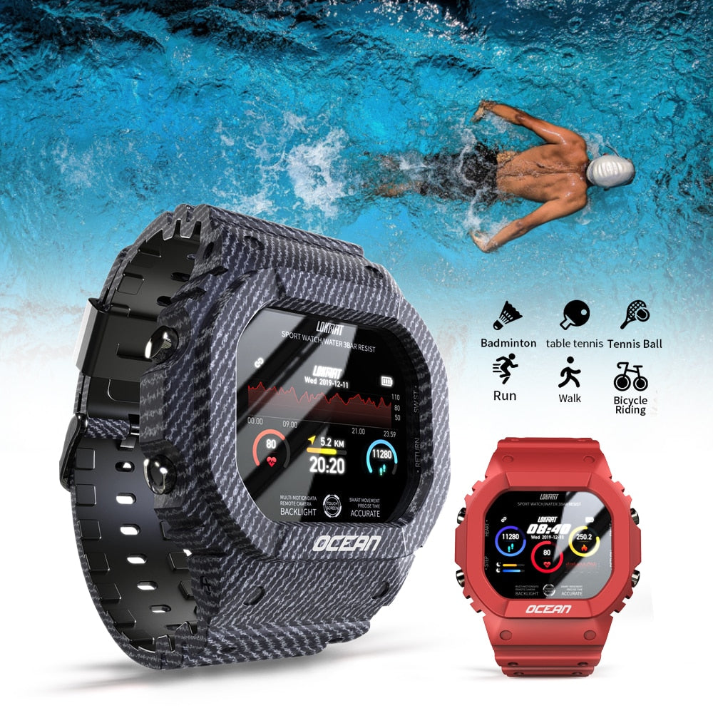 LOKMAT océan montre intelligente hommes Fitness Tracker pression artérielle Message pousser moniteur de fréquence cardiaque horloge Smartwatch femmes pour Android