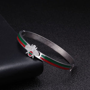 Luxury Mesh Stainless Steel Charm Bangle & Bracelet Women Female Jewelry Trendy Unique Bee Cuff Brand Bangles Pulsera