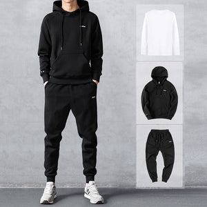 Sets Tracksuit Men Autumn Winter Hooded Sweatshirt Drawstring Outfit Sportswear 2020 Male Suit Pullover 4 Piece Set Casual