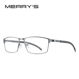 MERRYS DESIGN Men Titanium Alloy Optical Glasses Frame Ultralight Square Myopia Prescription Eyeglasses Antiskid Silicone S2186