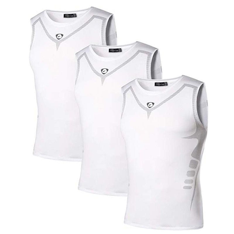Jeansian 3 Pack Sport débardeur hauts hauts chemises sans manches en cours d'exécution Grym entraînement Fitness Compression mince LSL3306