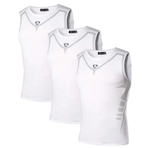 Jeansian 3 Pack Sport débardeur hauts hauts chemises sans manches en cours d'exécution Grym entraînement Fitness Compression mince LSL3306