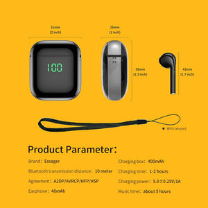 Essager K60 TWS Wireless Bluetooth 5.0 Earphone Headphones True Wireless Stereo Earbuds In Ear Mini Headset Ear Buds For Phone