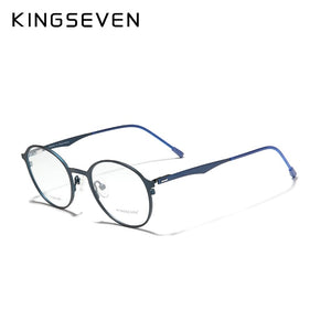 KINGSEVEN Original Titanium Optical Glasses Full Frame Men Ultralight Retro Round Myopia Prescription Eyeglasses Women Eyewear