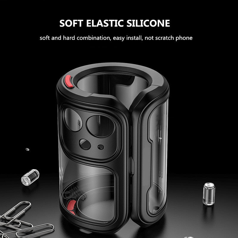 Luxury Transparent Case For iPhone 12 11 Pro Max Shockproof Airbag Cases For iPhone SE 2020 7 8 Plus Back Camera Lens Cover