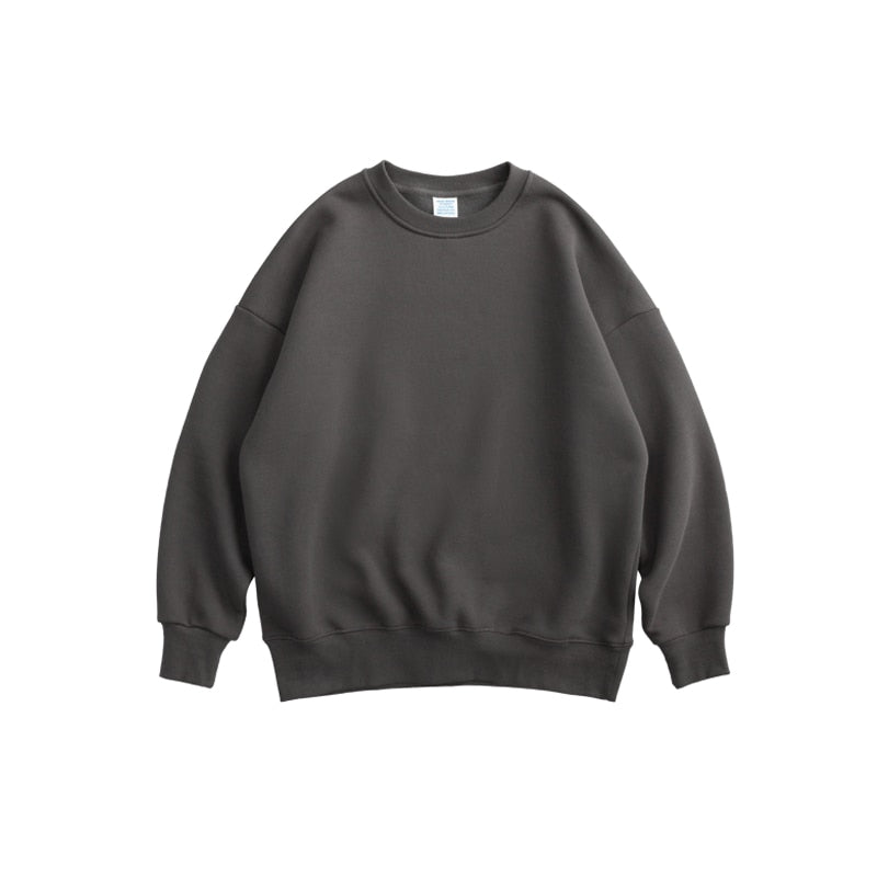 INFLATION 2020 Winter Men Thick Fleece Sweatshirt Unsex Hip Hop Multi-color Sweatshirt Men Solid Basic Winter Sweatshirts 166W17