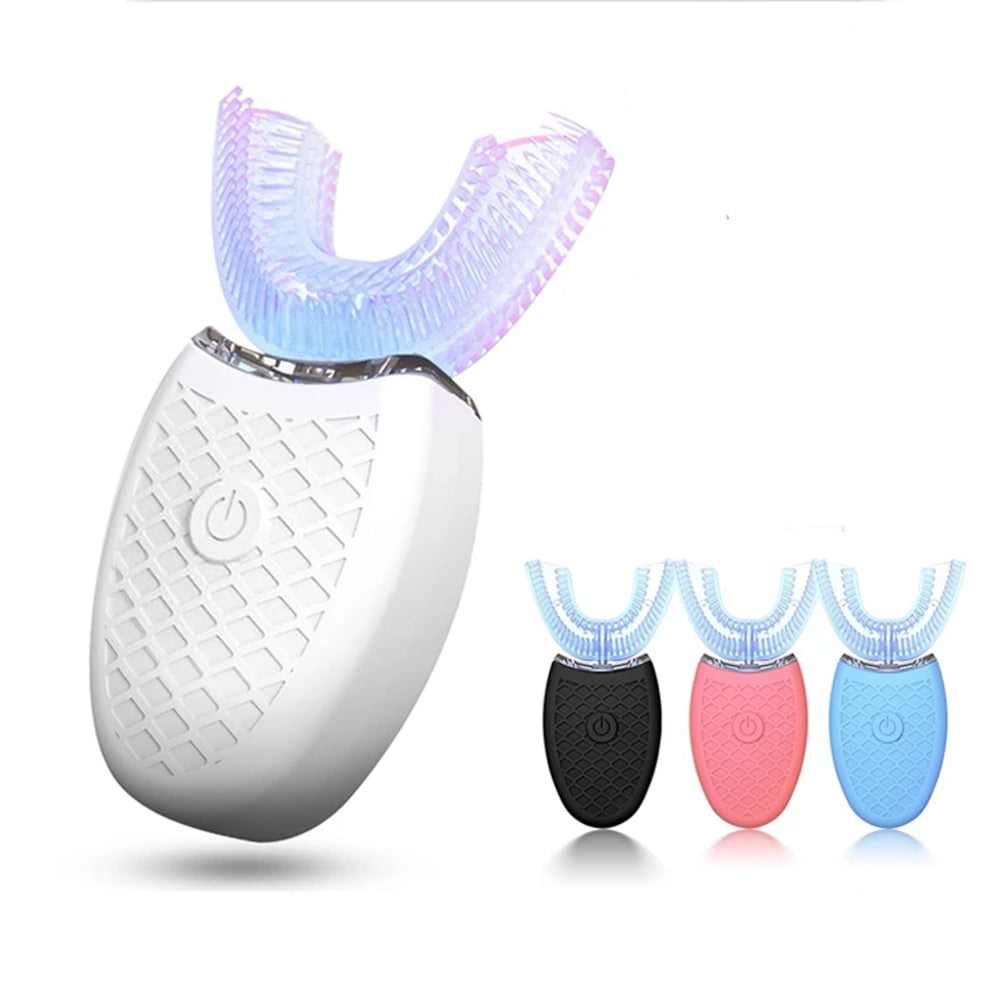 Electric Sonic Automatic Toothbrush Adults Mouth 360 Degrees U Type ABS 4 Modes Ultrasonic Electric Lazy Toothbrush