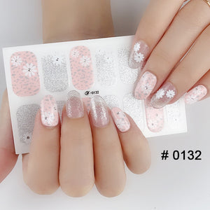 Fashion 31 Designs 3D Full Cover Nail Sticker Waterproof Self-adhesive Nail Art Manicure DIY Decoration Glitter Nail Wraps 2019