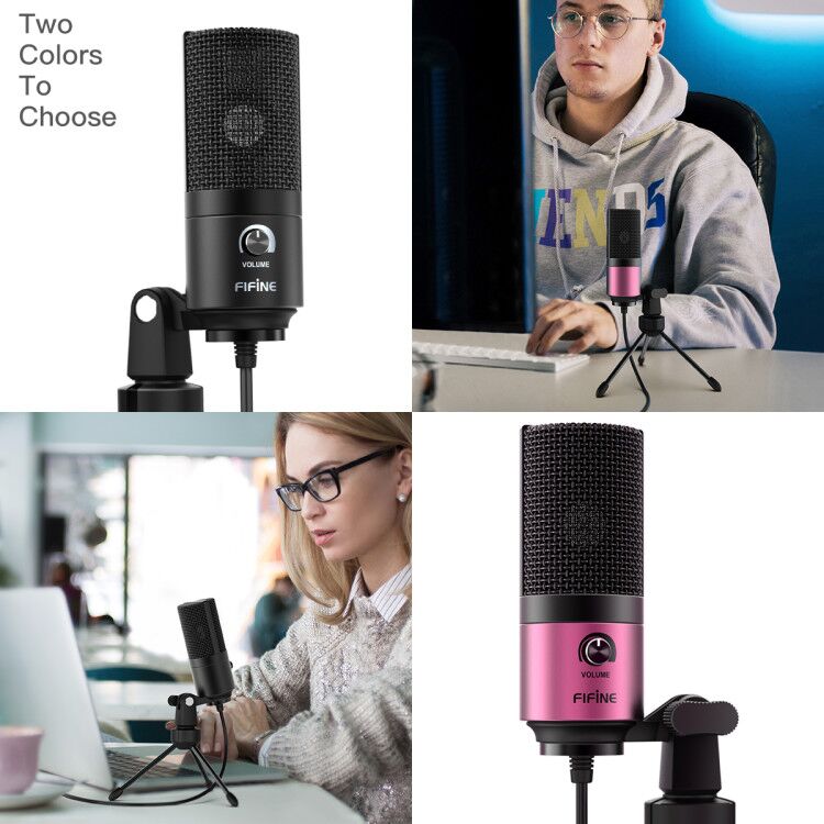 Microphone d'enregistrement à condensateur USB en métal Fifine pour ordinateur portable Windows enregistrement de Studio cardioïde voix off, YouTube-K669