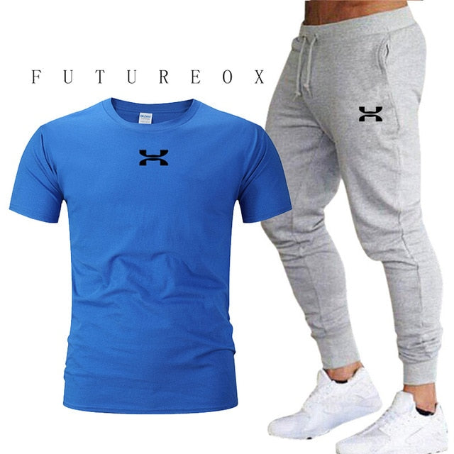 Pants Men Sweatpants+men running t-shirts men sets jogging Sportswear men Pants Gym Fitness Sportswear Tracksuit Training Pants