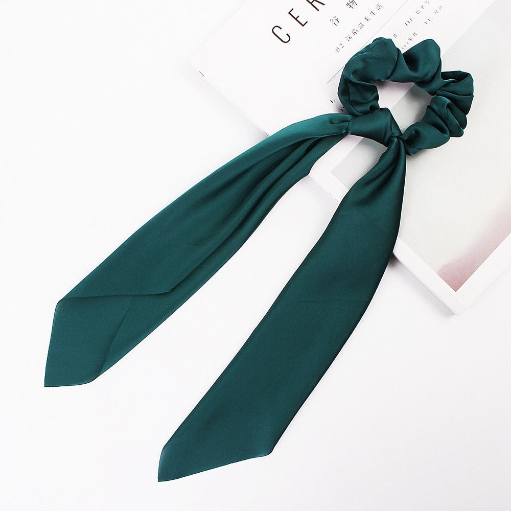 Floral Satin Scrunchies Women Elastic Hair Bands Ties Scarf Woman Scrunchy Hairbands Turban Head Wrap Hair Accessories Headwear