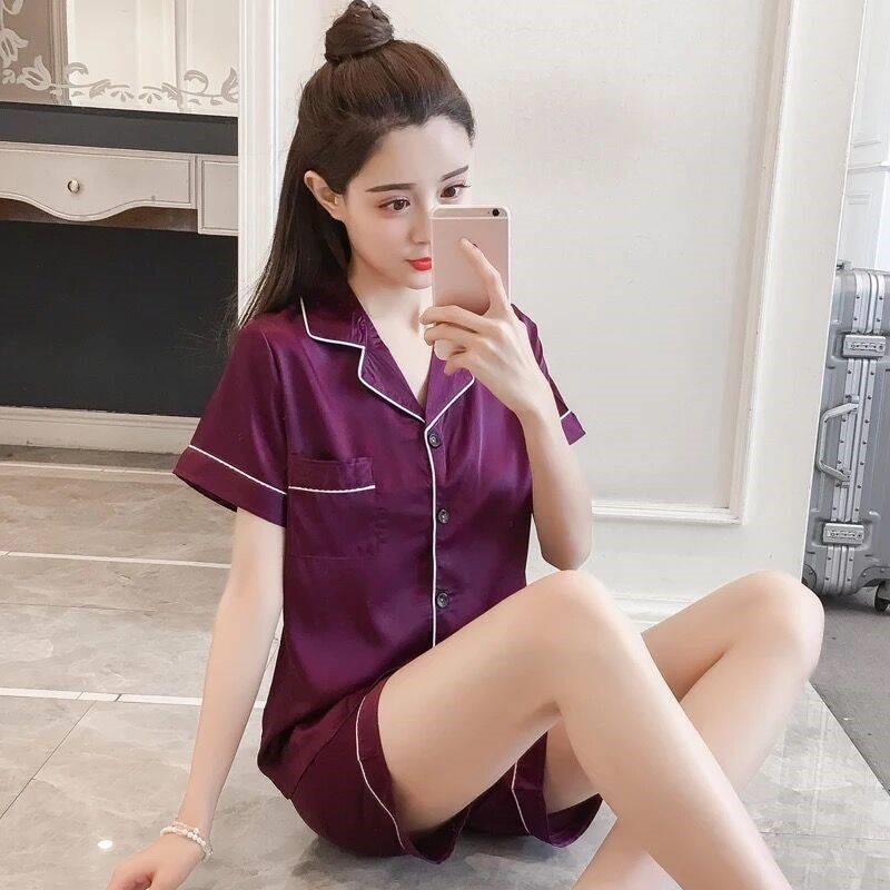 Sleepwear Women's Faux Silk Satin Pajamas Set Nightwear Long Sleeve Pajamas Home Clothes Set For women Sleeping Shirt Home Wear