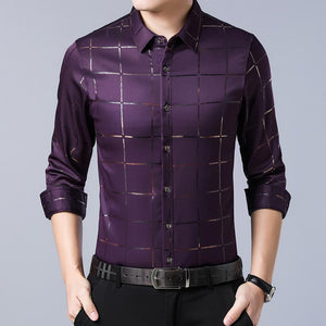 Long Sleeve Slim Fit Men Shirt Streetwear