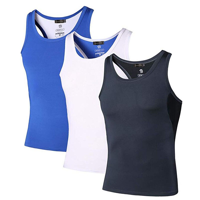 Jeansian 3 Pack Sport débardeur hauts hauts chemises sans manches en cours d'exécution Grym entraînement Fitness Compression mince LSL3306