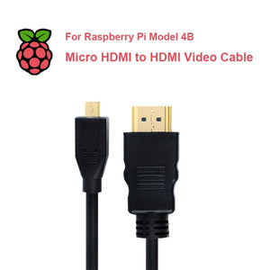 Raspberry Pi 4B Micro HDMI to HDMI Video Cable Support 4K HDMI Adapter Cord for Tablet HDTV Android Phone Raspberry Pi 4B 1.0M