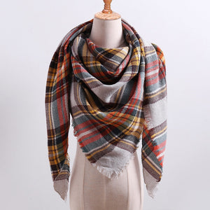 Designer 2020 knitted spring winter women scarf plaid warm cashmere scarves shawls luxury brand neck bandana pashmina lady wrap