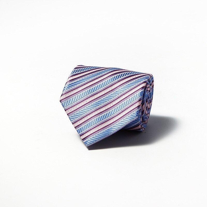 Luxury Fashion Striped Plaid Men's Tie Red Blue Grey Classic Neck Ties Leisure Business Wedding High Quality 8cm Silk Necktie