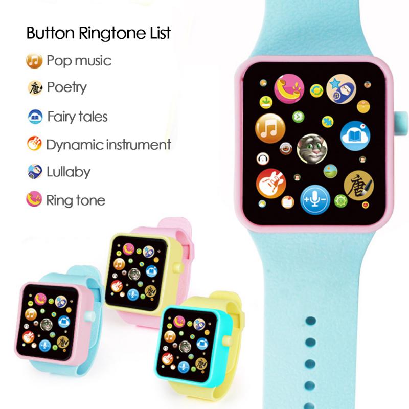 Nouveau 6 couleur multifonctionnel écran tactile simulé montre enfant en bas âge enfants en plastique montre numérique analogique montre intelligente éducation jouet