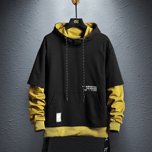 Hoodie Sweatshirt Mens Hip Hop Pullover Hoodies Streetwear Casual Fashion Clothes colorblock hoodie  cotton