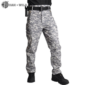 HAN sauvage militaire pantalon tactique Camouflage hommes Rip-stop épais polaire Combat pantalon militaire travail armée tenue pantalon de chasse