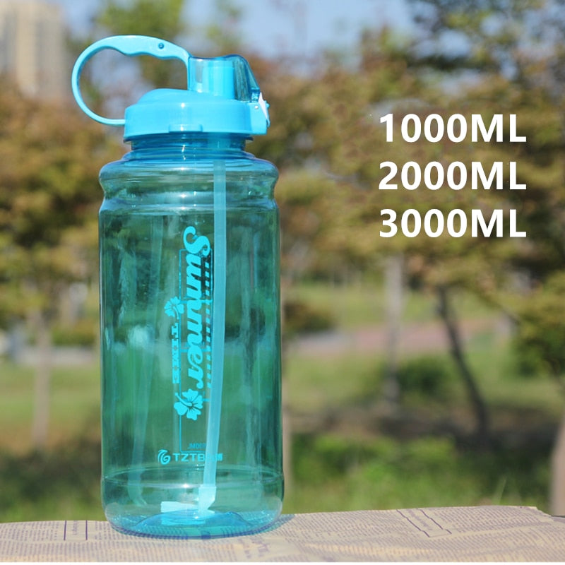 3000ml/2000ml/1000ml Portable Water Bottles With Straw Outdoor Sport Fitness Camping Picnic Cycling Sports Shaker Drink Bottles