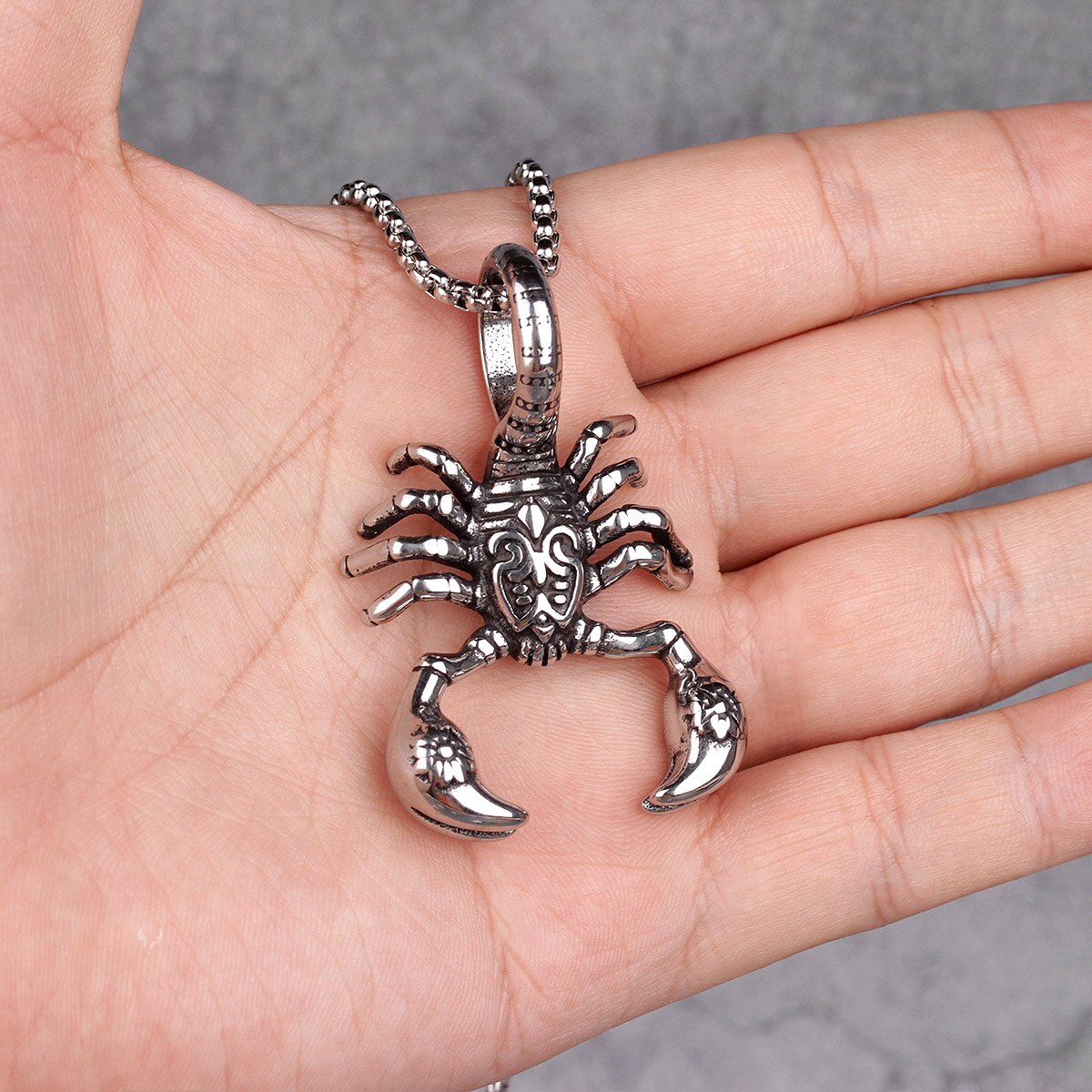 Scorpion Animal Mens Long Necklaces Pendants Chain Punk Hip Hop for Boy Male Stainless Steel Jewelry Creativity Gift Wholesale