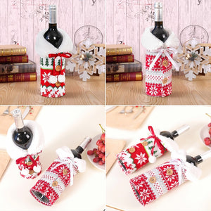 Christmas Wine Bottle Cover Merry Christmas Decor For Home 2020 Natal Noel Christmas Table Decor Xmas Gift Happy New Year 2021