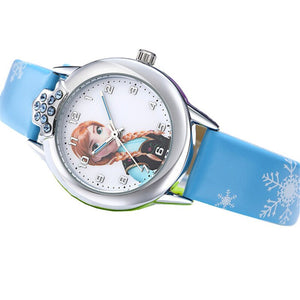 Disney Frozen 2 Princess Pattern Children toy Luminous watch Crystal Cartoon Leather Quartz Wristwatch for Girls Kids Toy Gift